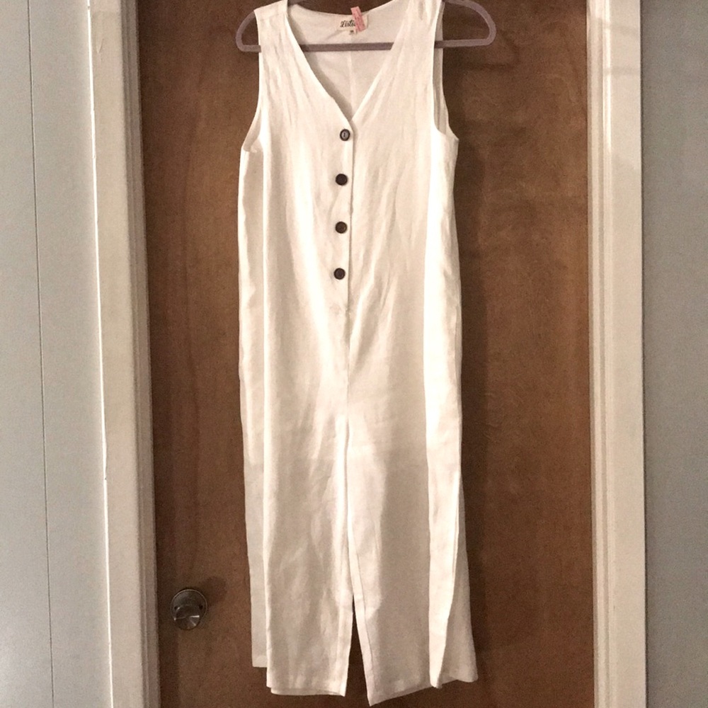White linen jumpsuit